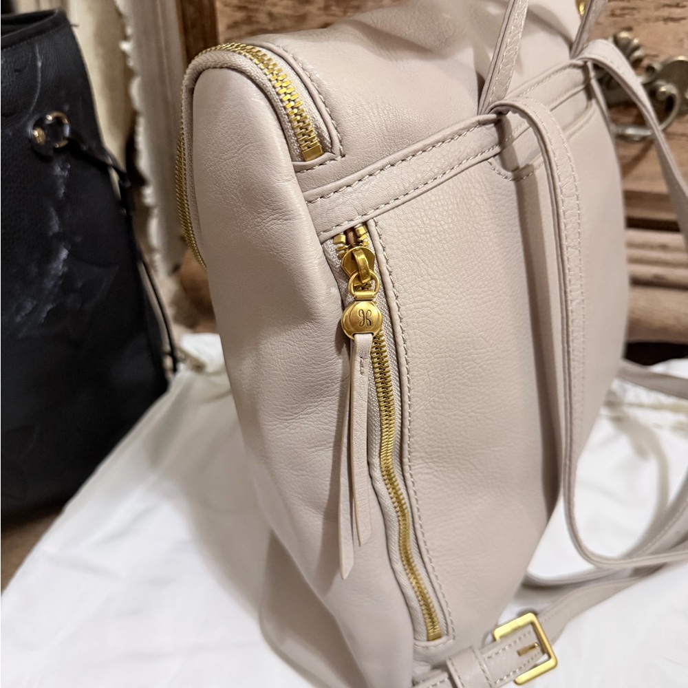 HOBO Light Gray Leather Backpack - image 3